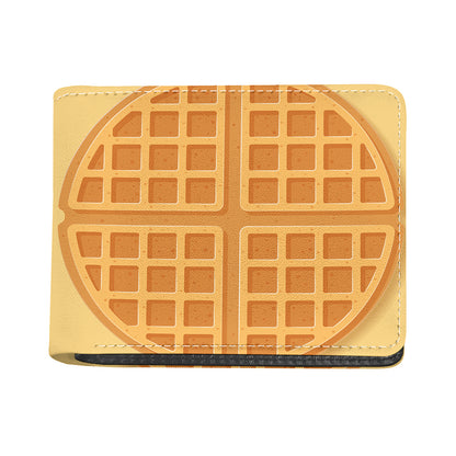 Round Waffle Print Bifold Wallet