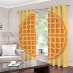 Round Waffle Print Blackout Grommet Curtains