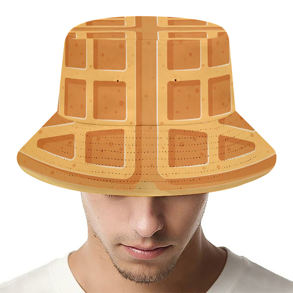 Round Waffle Print Bucket Hat