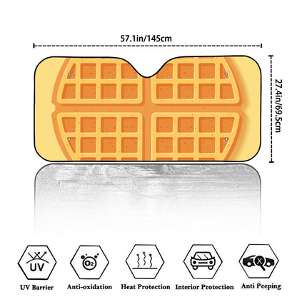 Round Waffle Print Car Windshield Sun Shade