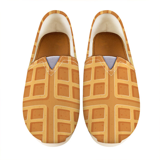 Round Waffle Print Casual Shoes