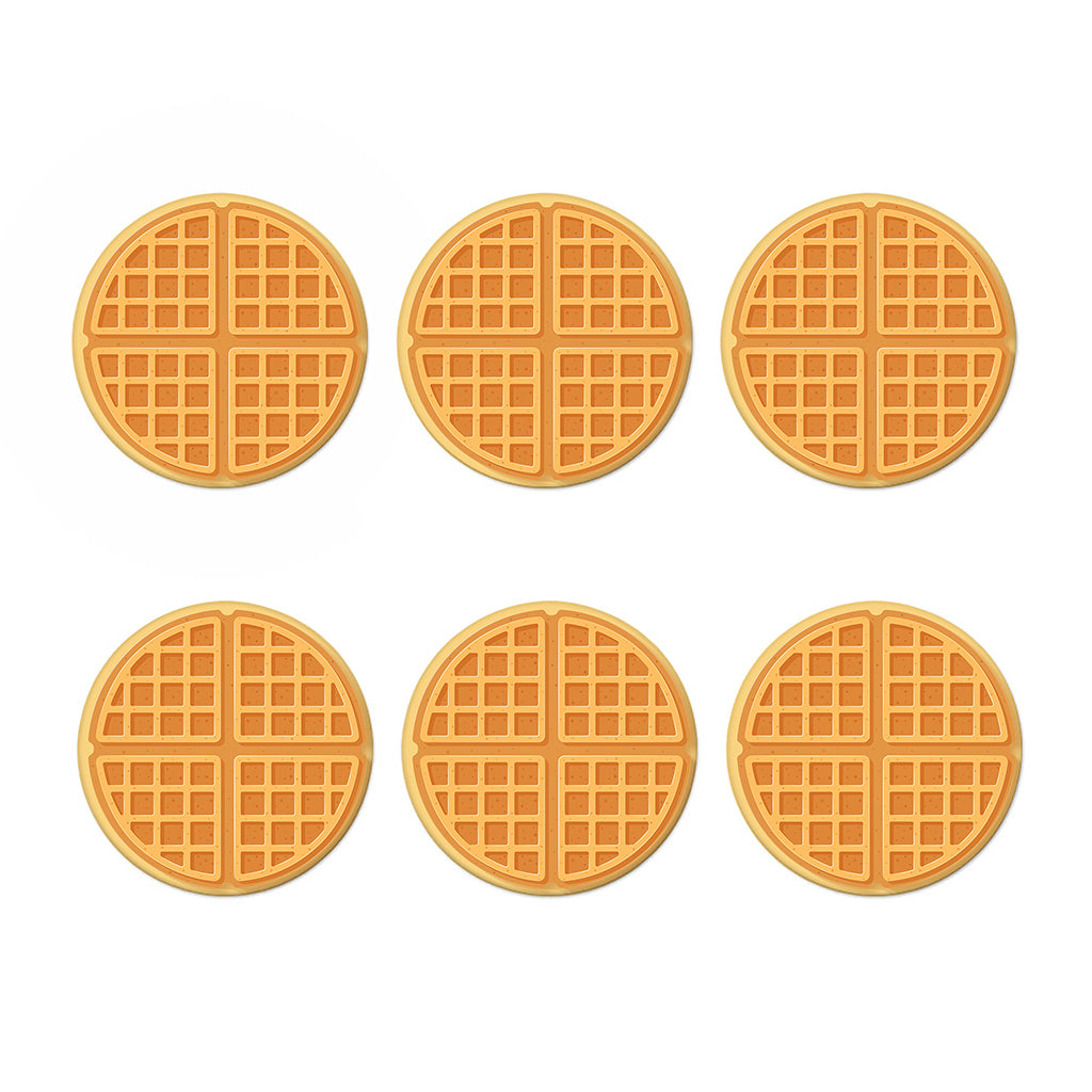 Round Waffle Print Coaster Set