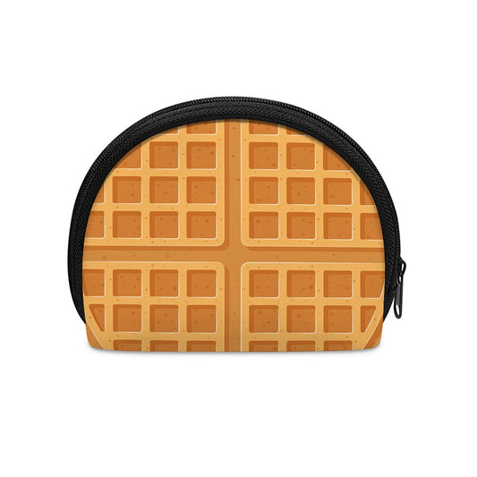 Round Waffle Print Coin Purse