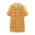 Round Waffle Print Cotton Hawaiian Shirt