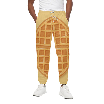 Round Waffle Print Cotton Pants