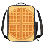 Round Waffle Print Crossbody Lunch Bag