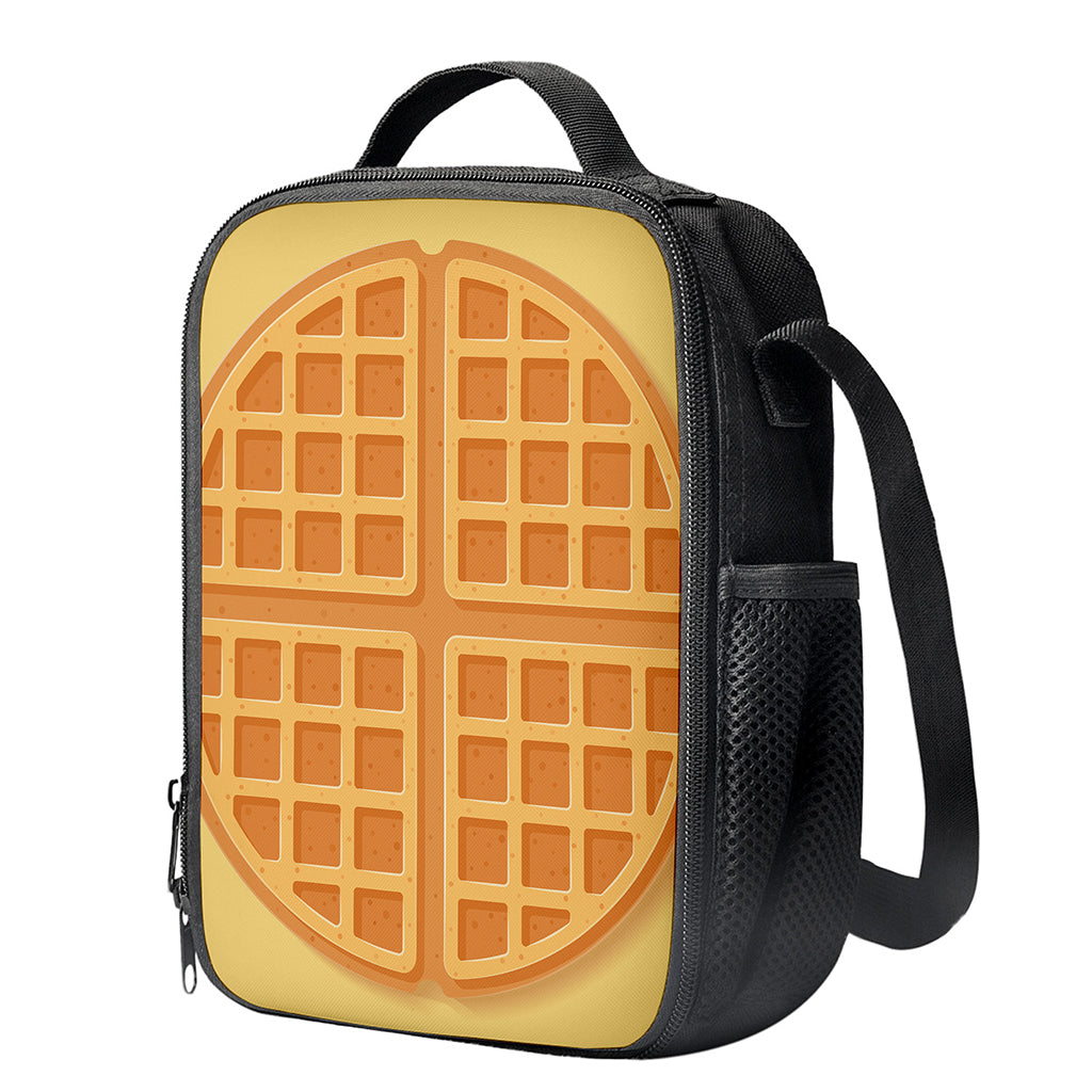 Round Waffle Print Crossbody Lunch Bag