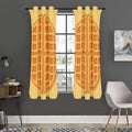 Round Waffle Print Grommet Curtain Panels