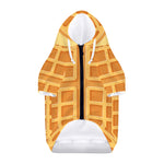 Round Waffle Print Dog Zip Up Hoodie