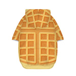 Round Waffle Print Dog Zip Up Hoodie