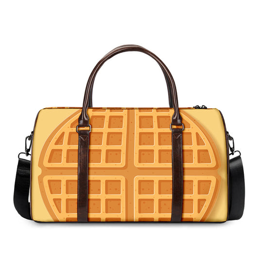 Round Waffle Print Duffle Bag
