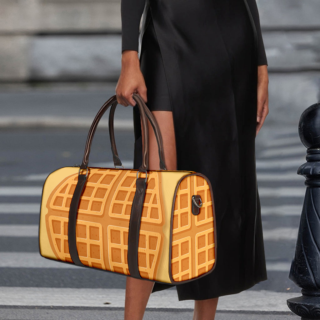Round Waffle Print Duffle Bag