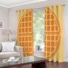 Round Waffle Print Extra Wide Grommet Curtains