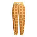 Round Waffle Print Fleece Lined Knit Pants