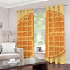 Round Waffle Print Grommet Curtains