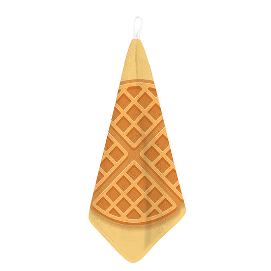 Round Waffle Print Hand Towel