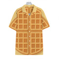 Round Waffle Print Hawaiian Shirt