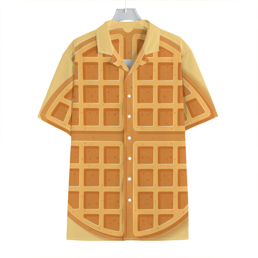 Round Waffle Print Hawaiian Shirt