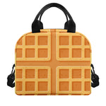Round Waffle Print Insulated Lunch Bag