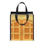 Round Waffle Print Insulated Lunch Tote