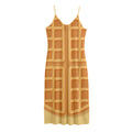Round Waffle Print Jersey Midi Cami Dress