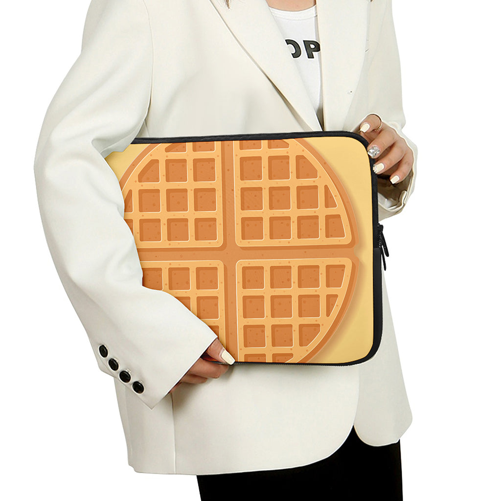 Round Waffle Print Laptop Sleeve