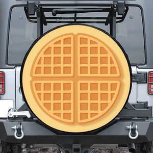 Round Waffle Print Leather Spare Tire Cover