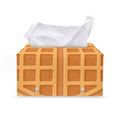 Round Waffle Print Leather Tissue Box Cover