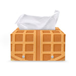 Round Waffle Print Leather Tissue Box Cover