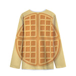 Round Waffle Print Long Sleeve Short Coat