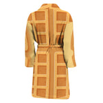 Round Waffle Print Men's Bathrobe