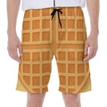 Round Waffle Print Men's Beach Shorts