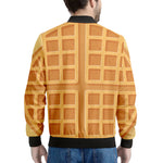 Round Waffle Print Men's Bomber Jacket