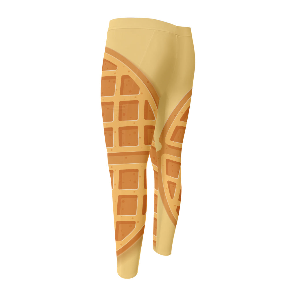 Round Waffle Print Men's Compression Pants