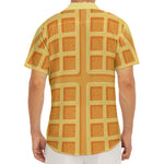 Round Waffle Print Men's Deep V-Neck Shirt