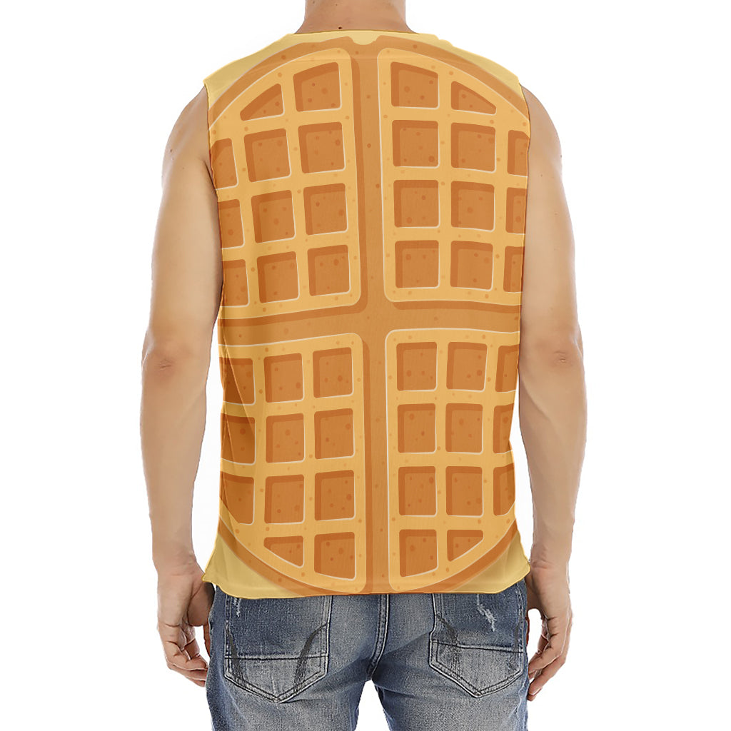 Round Waffle Print Men's Fitness Tank Top