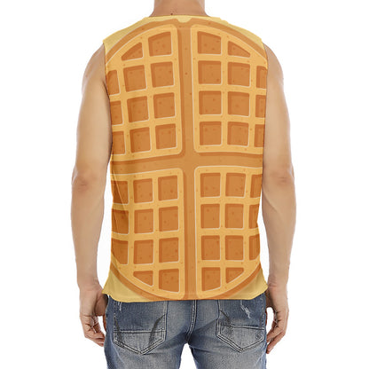 Round Waffle Print Men's Fitness Tank Top