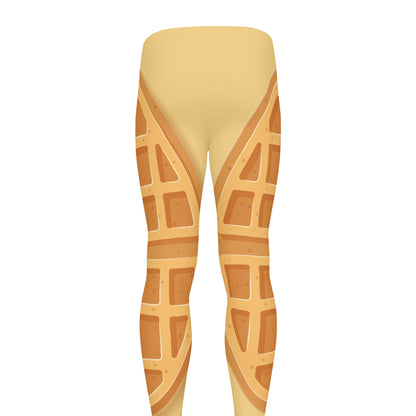 Round Waffle Print Men's leggings