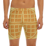 Round Waffle Print Men's Long Boxer Briefs