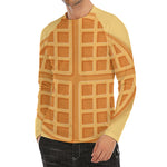 Round Waffle Print Men's Long Sleeve Rash Guard