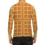 Round Waffle Print Men's Long Sleeve Rash Guard