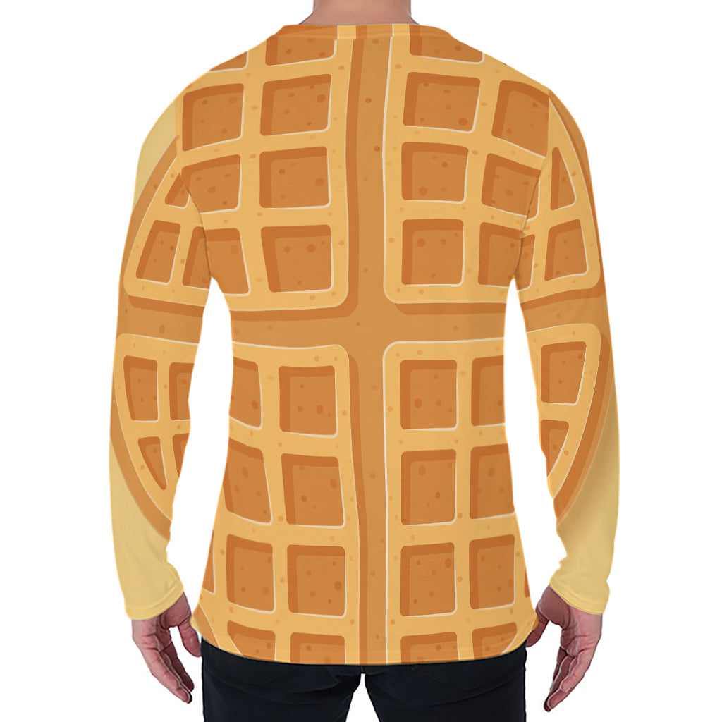 Round Waffle Print Men's Long Sleeve T-Shirt