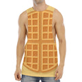 Round Waffle Print Men's Muscle Tank Top
