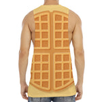 Round Waffle Print Men's Muscle Tank Top