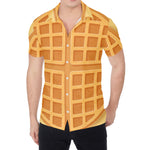 Round Waffle Print Men's Shirt