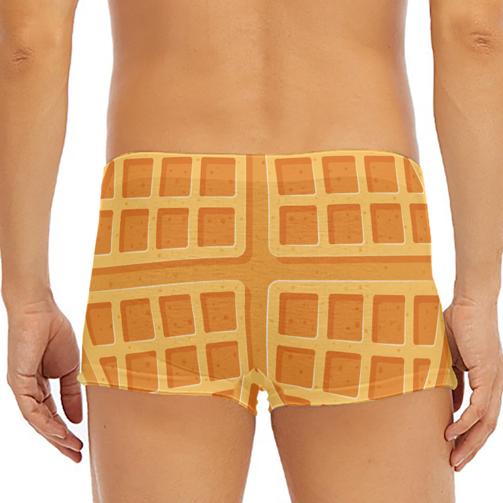 Round Waffle Print Men's Short Boxer Briefs