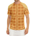 Round Waffle Print Men's Short Sleeve Rash Guard