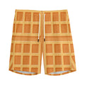 Round Waffle Print Men's Athletic Shorts