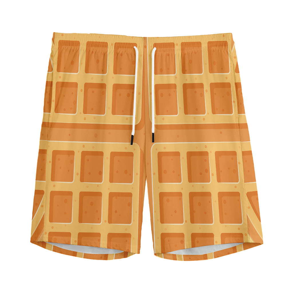 Round Waffle Print Men's Sports Shorts