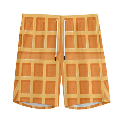 Round Waffle Print Men's Sports Shorts